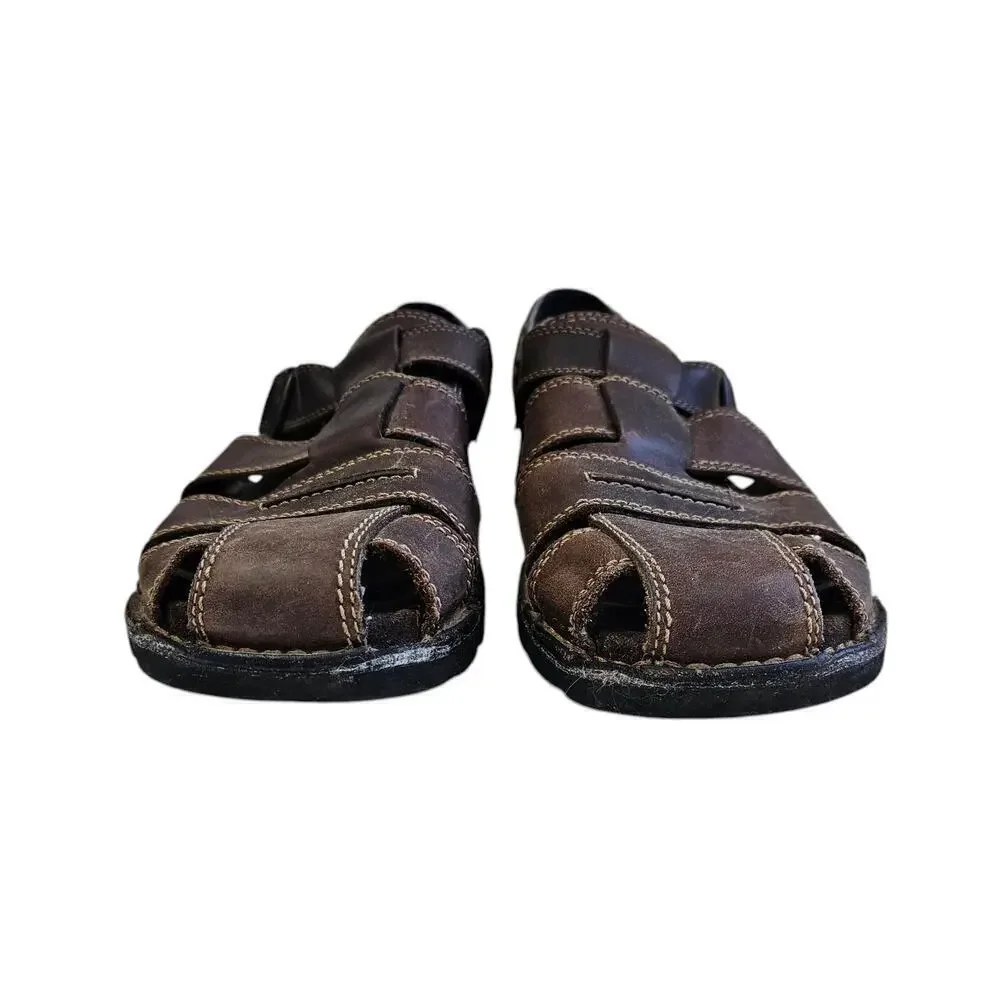 Rockport Men's Leather Fisherman Sandal Brown Size 12